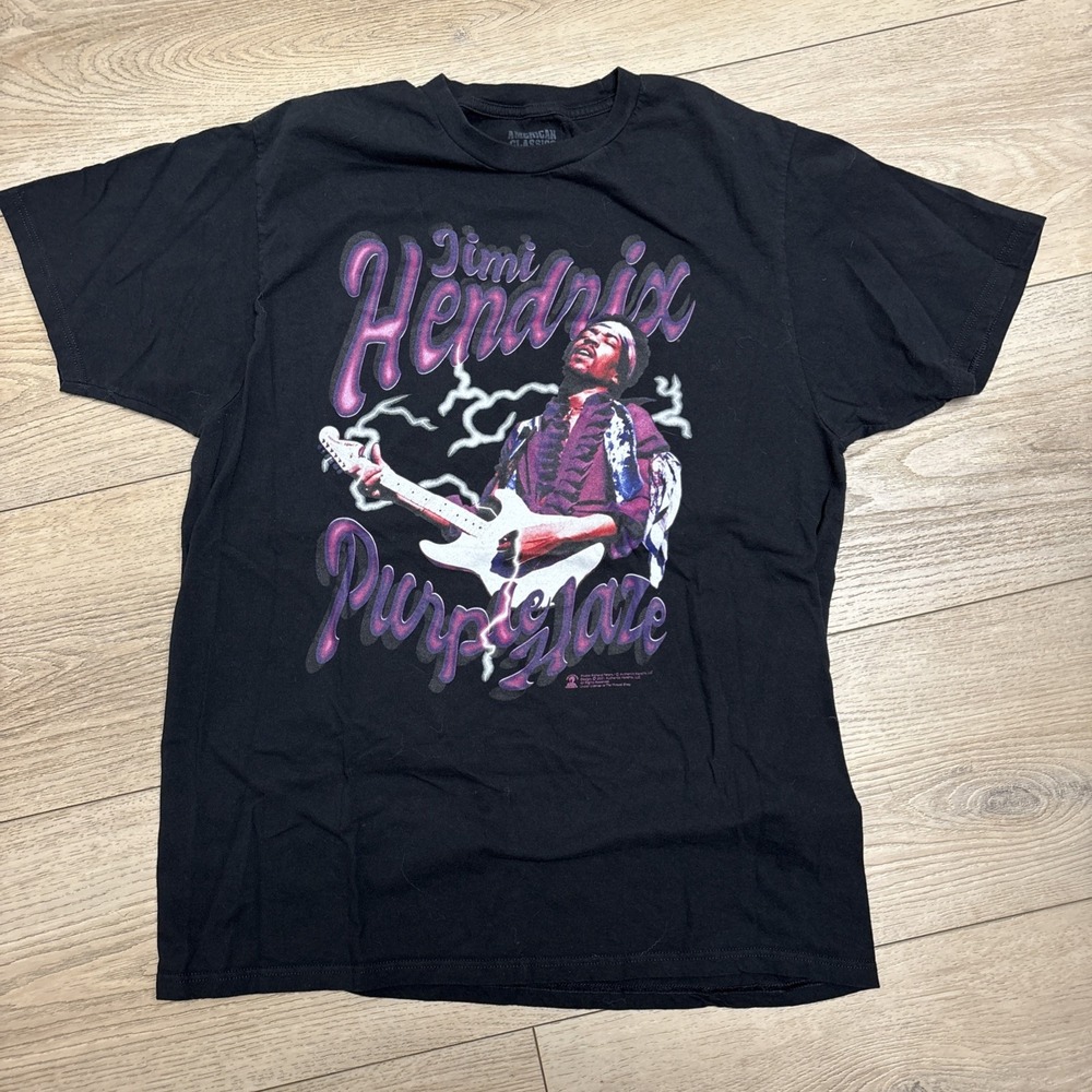 Jimi Hendrix t shirt Psychedelic Rock Electric Guitarist CONCERT cotton Size L
